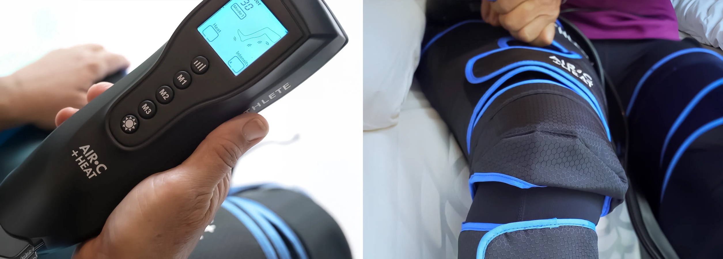 Close-up of Air-C remote and sleeve detail side by side