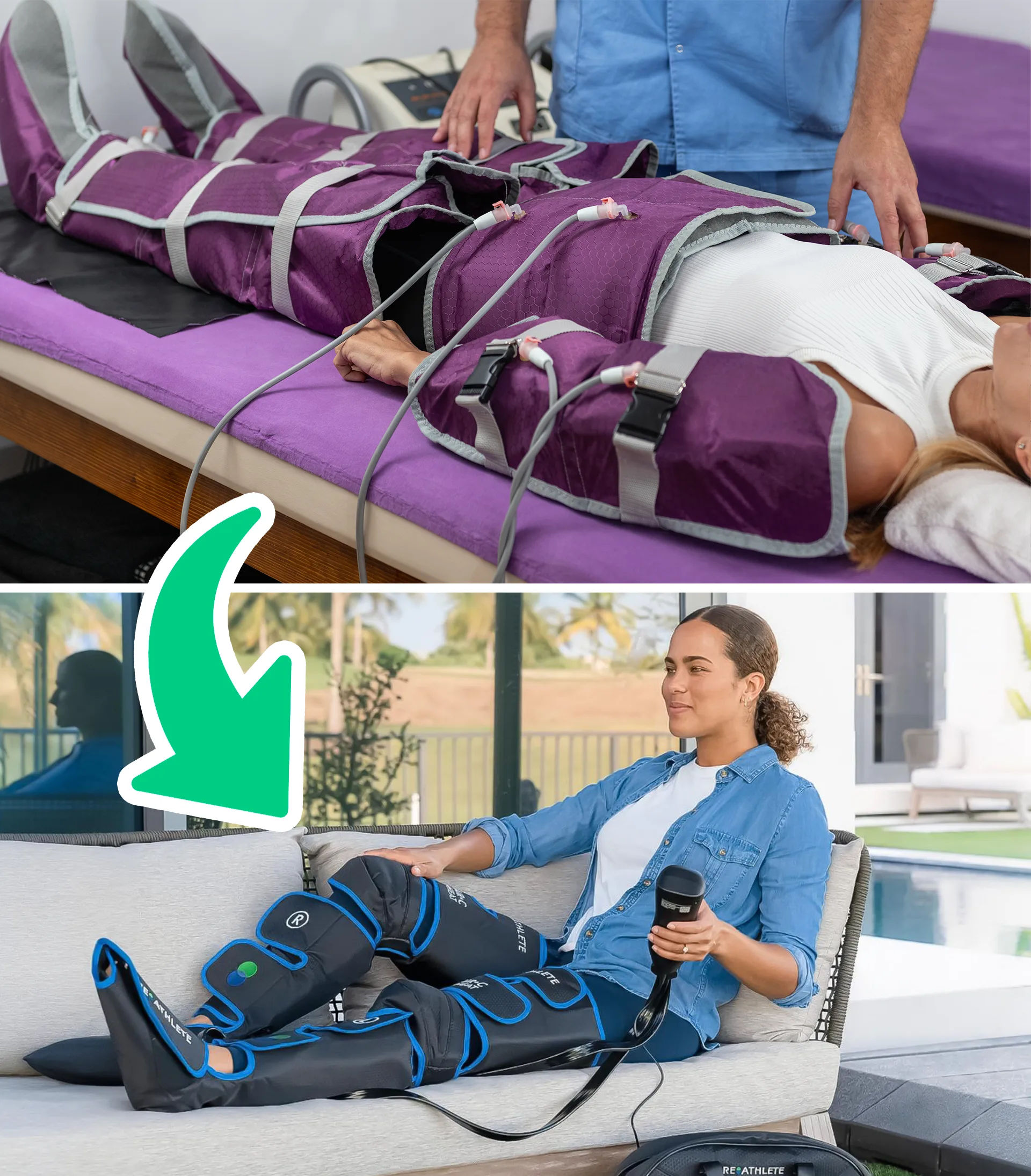Comparison chart between Air-C and another leg compression suit