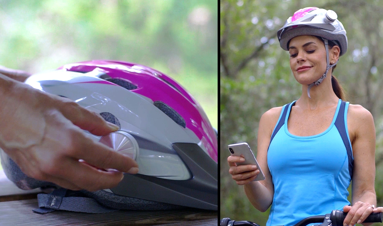 Attaching Anything Speaker to a bike helmet outdoors