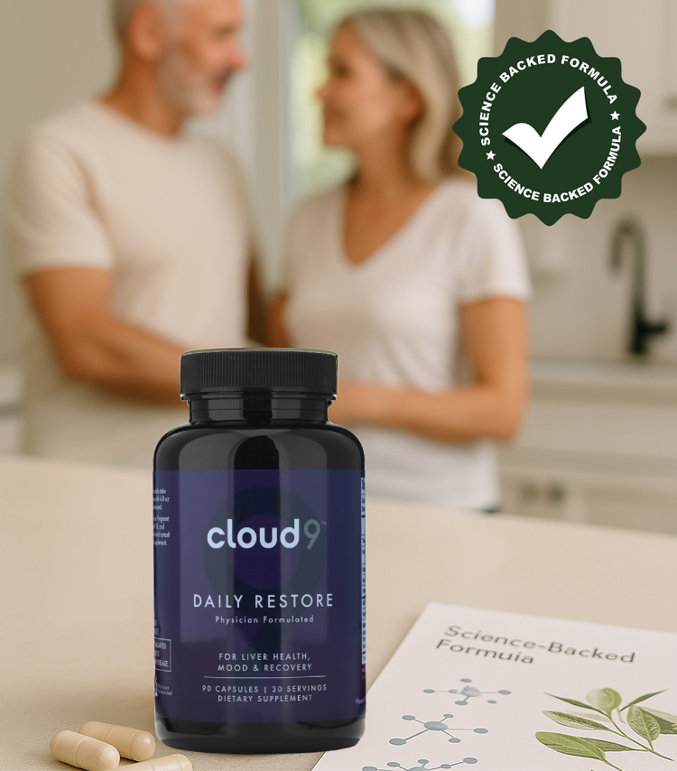 Cloud9 marketing imagery on nutrient depletion from alcohol