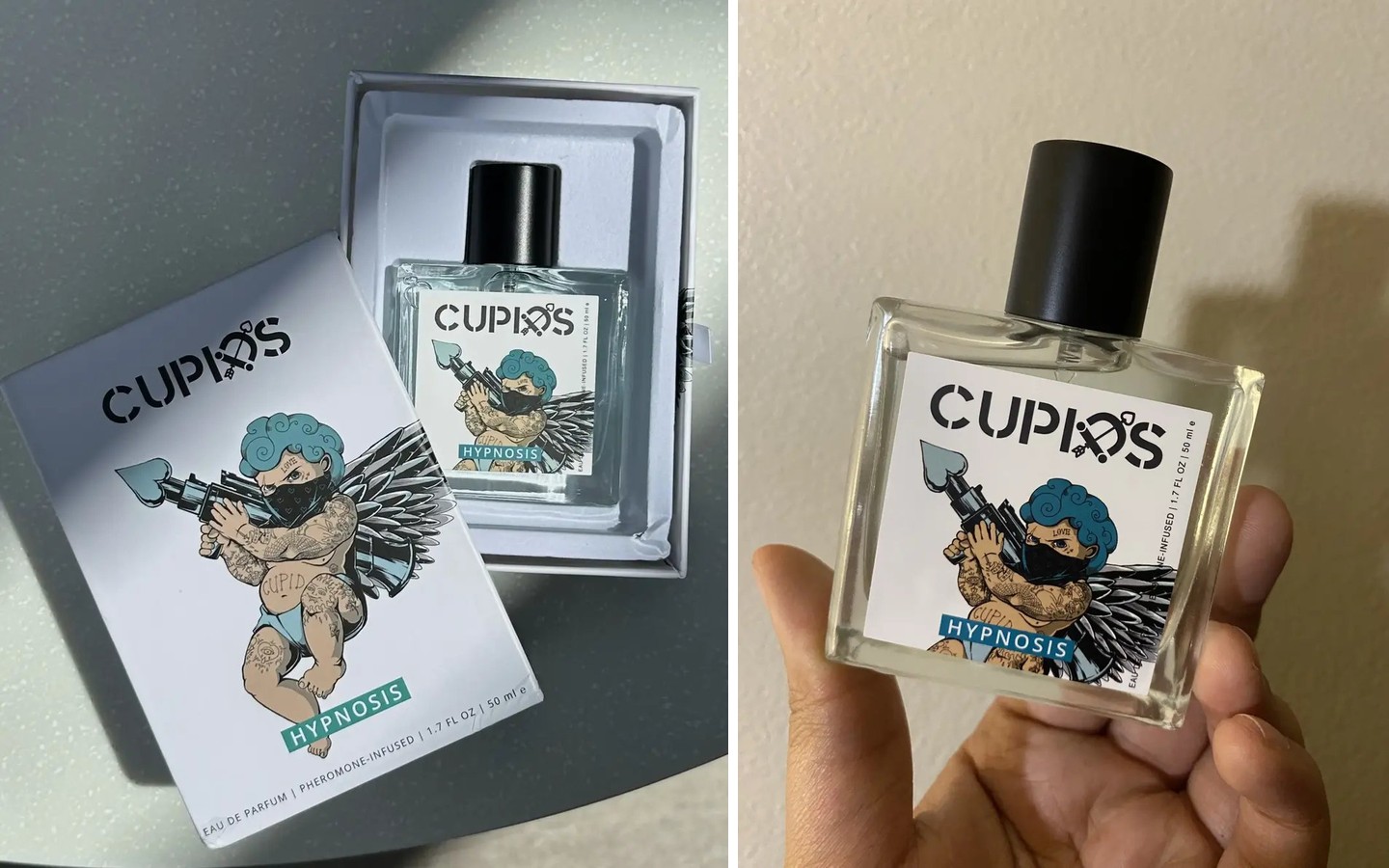Comparison chart showing Cupids Hypnosis cologne and user statistics