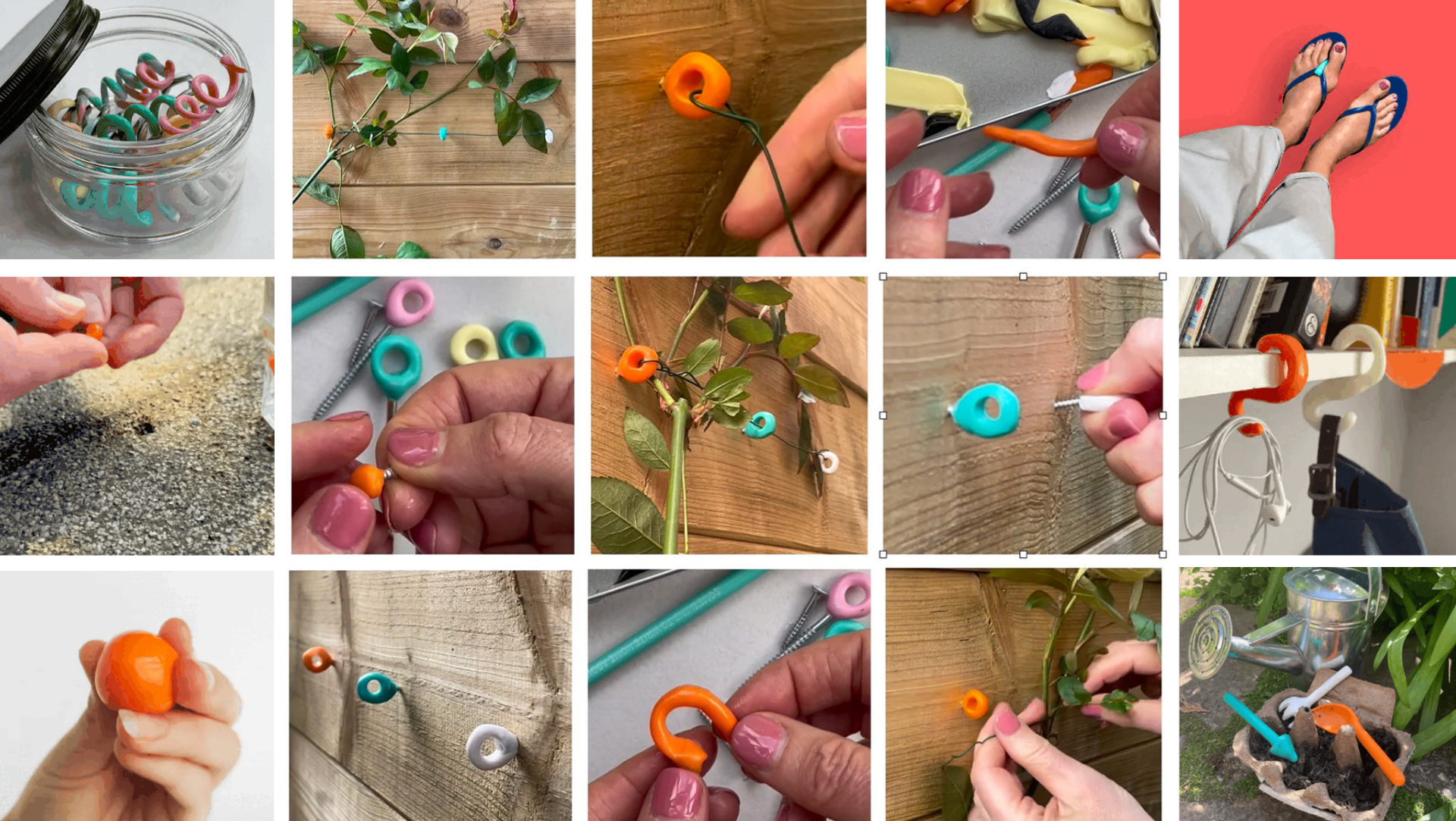 Collage of hands using FixIts for various household repairs