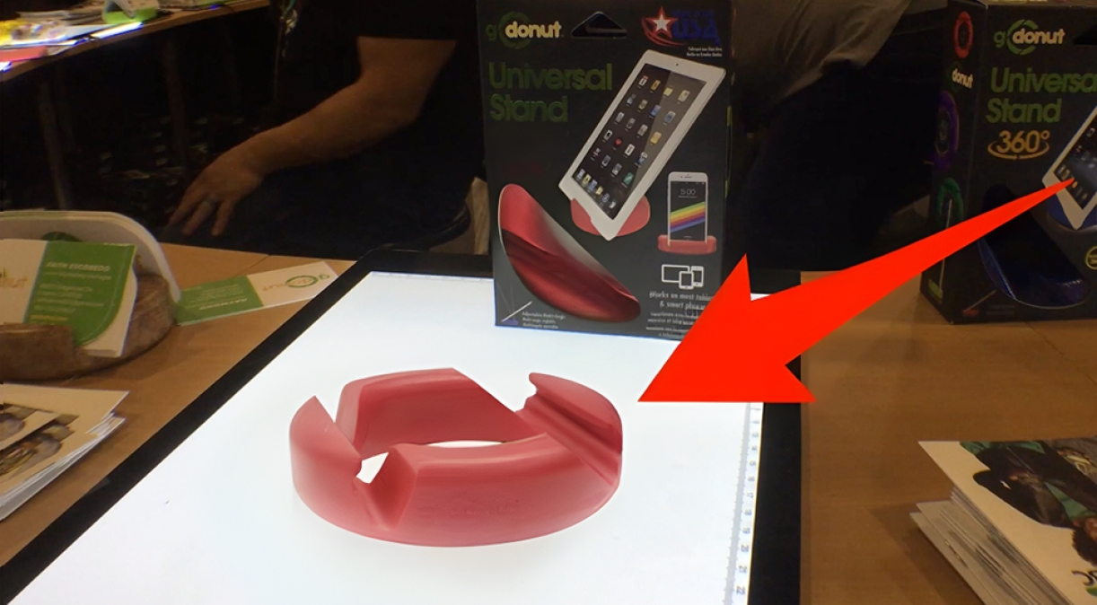 GoDonut stand displayed with its retail packaging