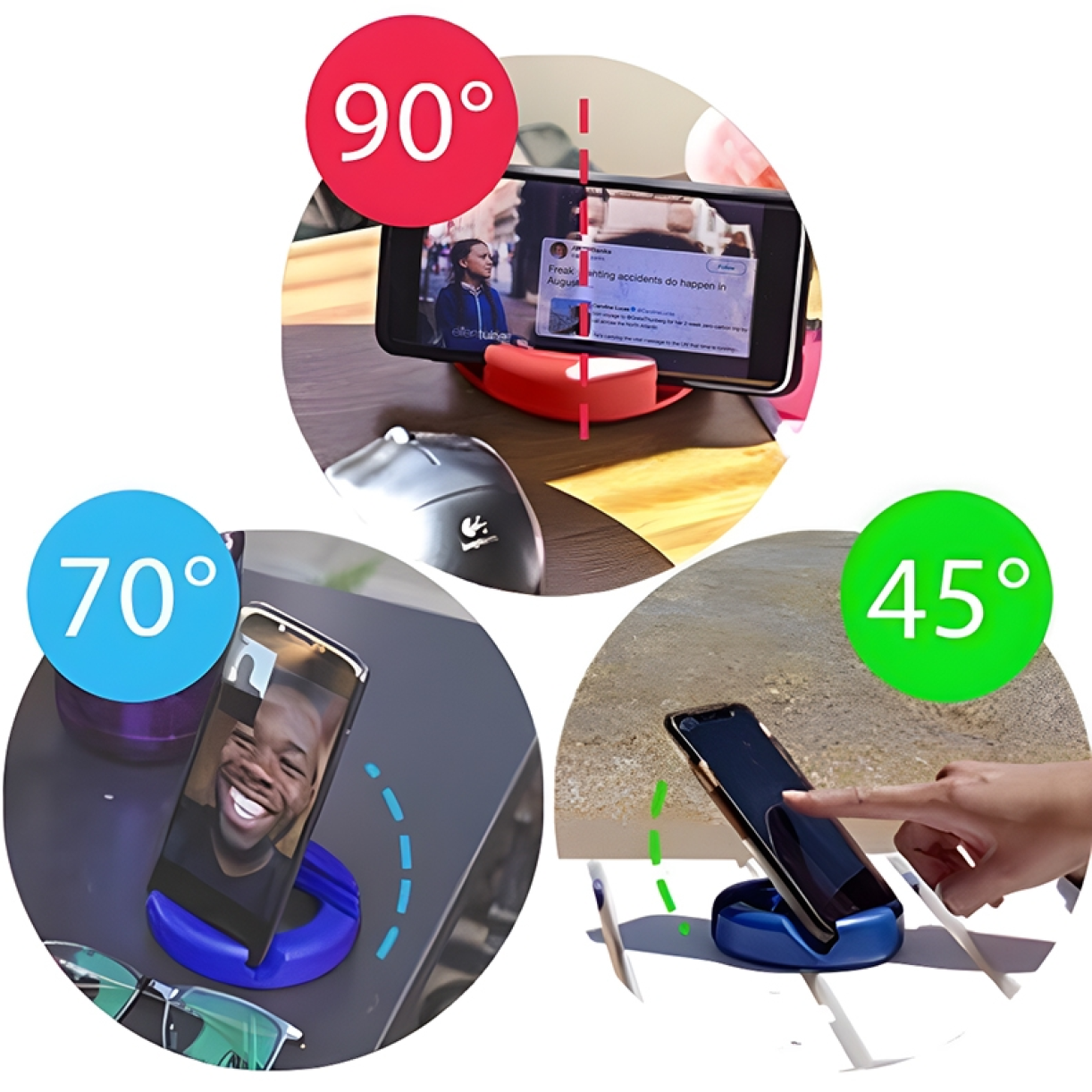 Diagram showing GoDonut stand angles