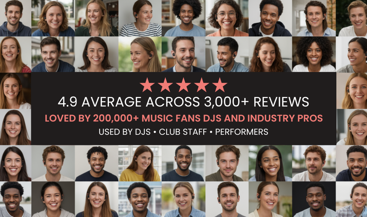 Collage of smiling Hears customers with review ratings
