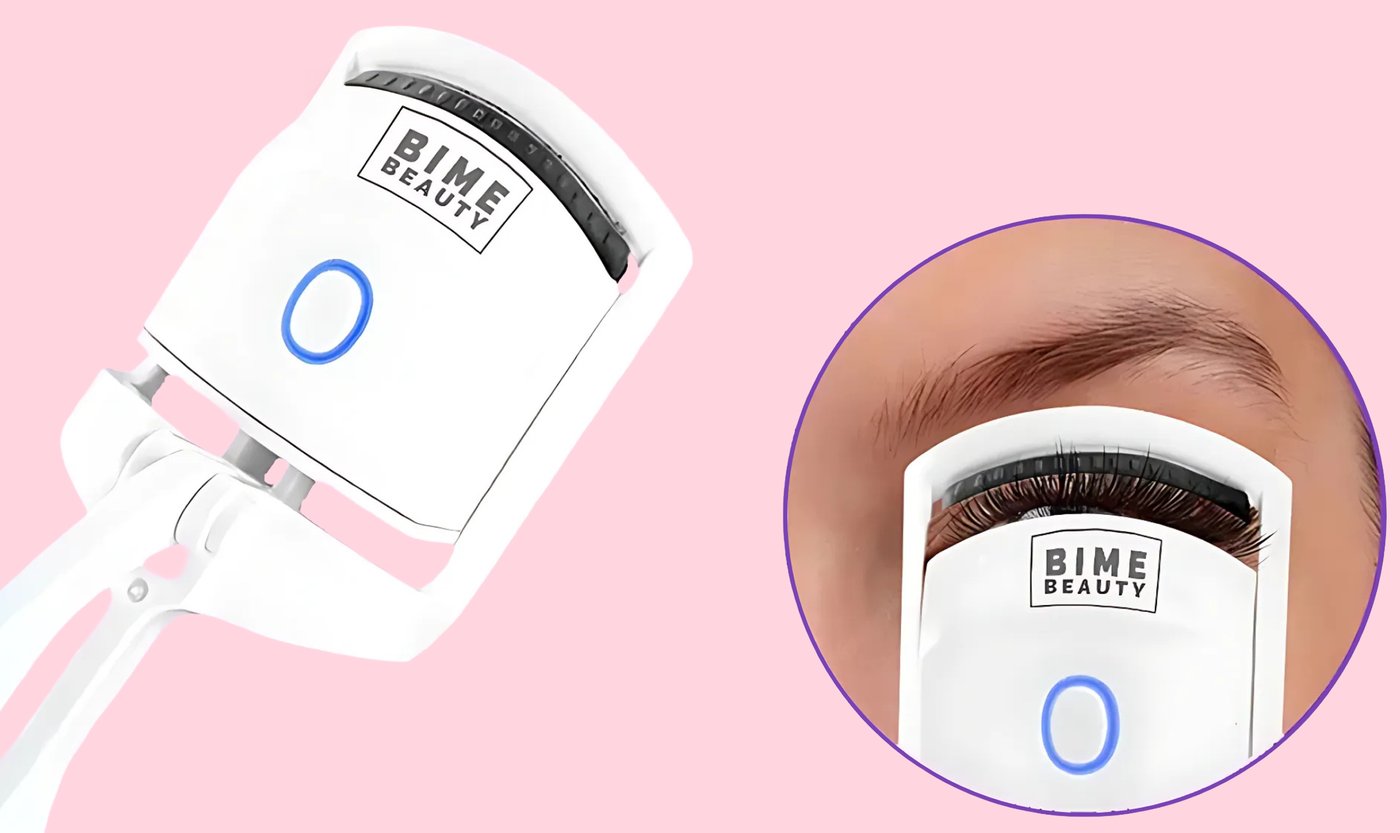 Close-up of Bime Beauty eyelash curler battery and charging port
