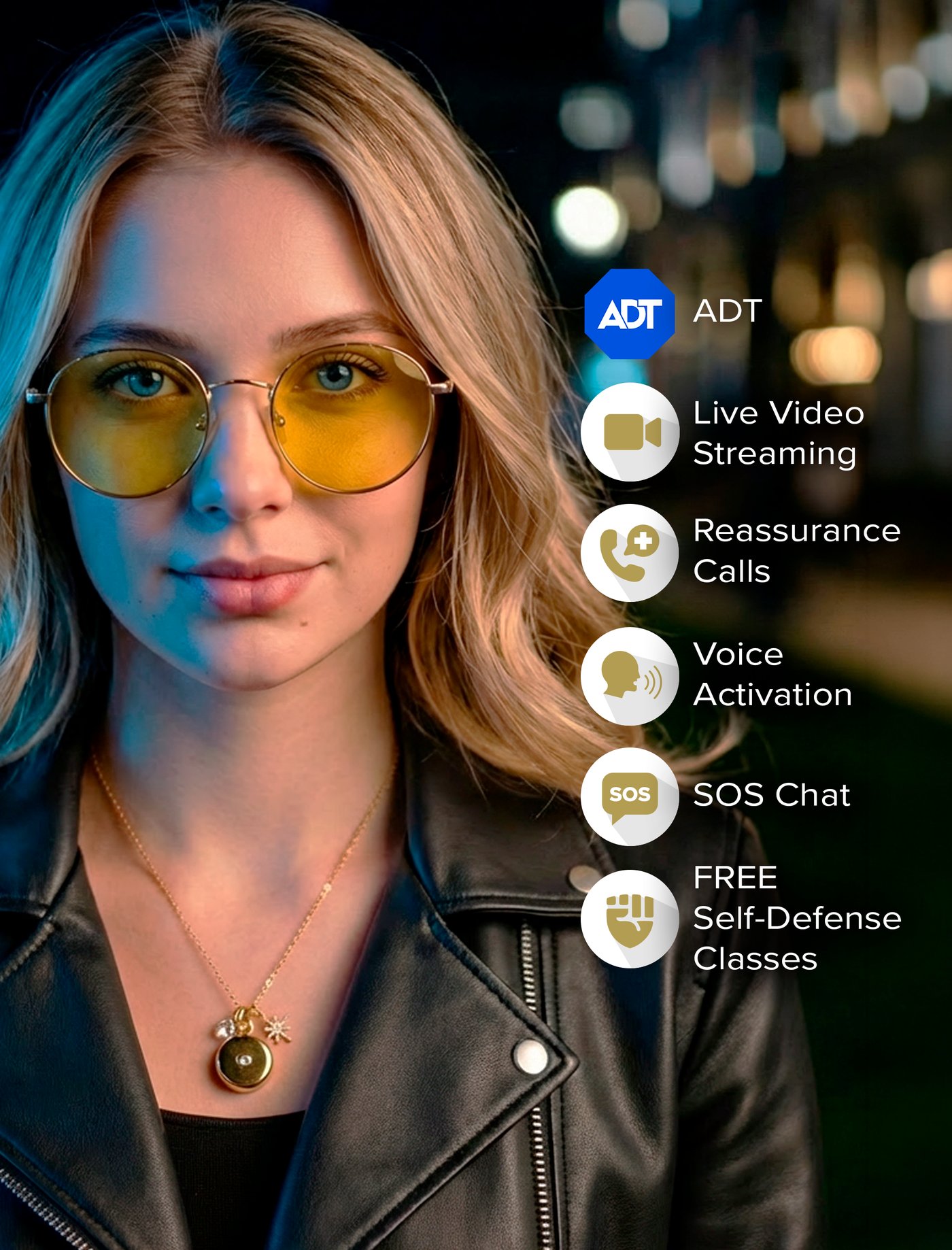 invisaWear app SOS chat and voice activation features