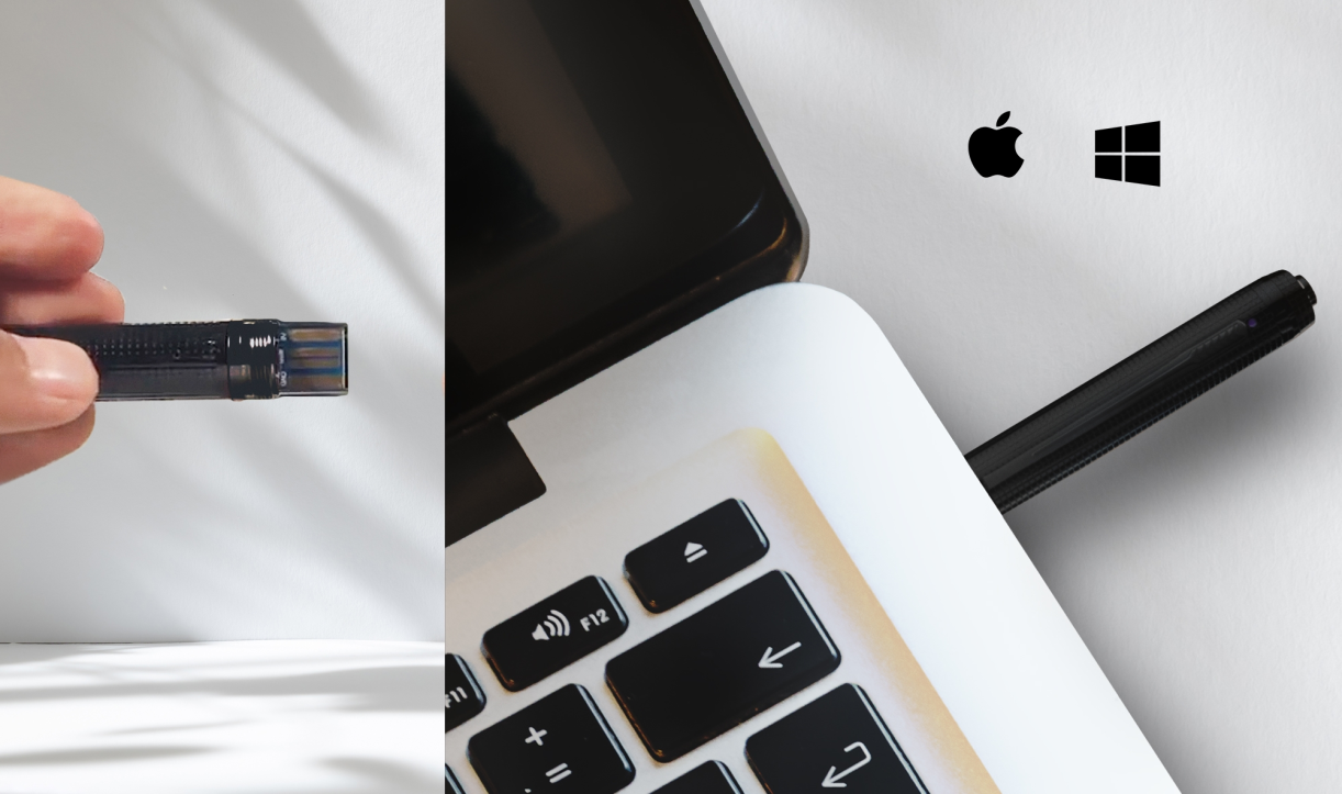 iSpyPen Pro X plugged into a laptop USB port