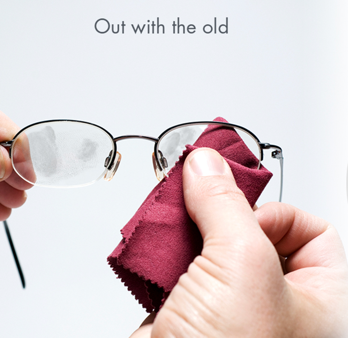 Cleaning glasses with a traditional microfiber cloth