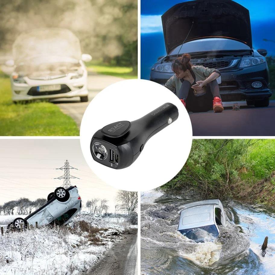 Collage showing the product with emergency car scenarios