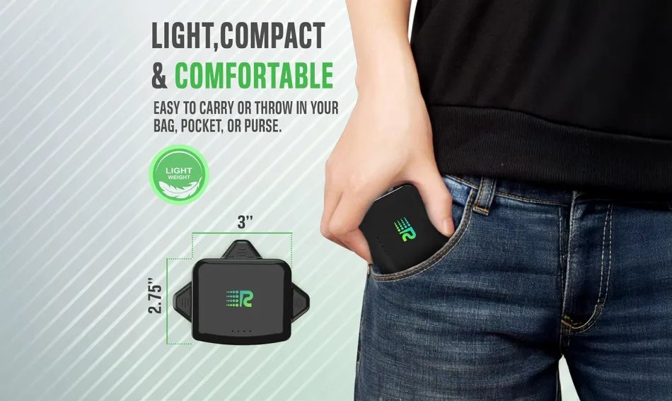 Close-up of purple Rush Charge Universe charger with multiple ports and smartphones nearby