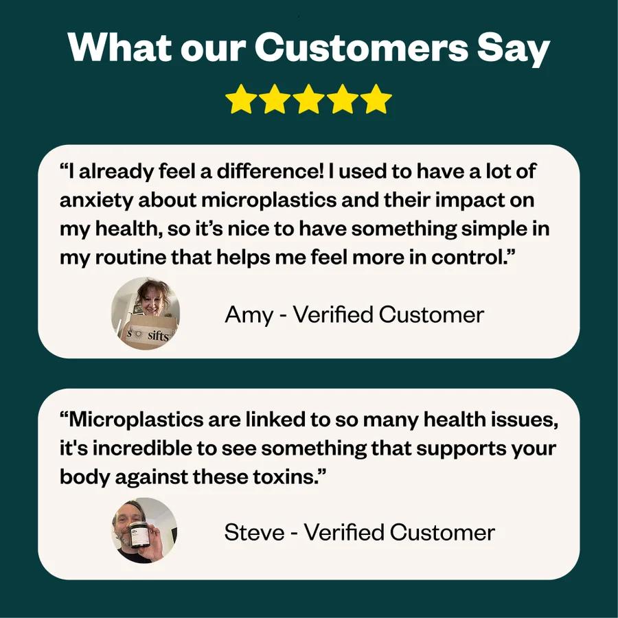 Customer testimonials and photos for Sifts supplement