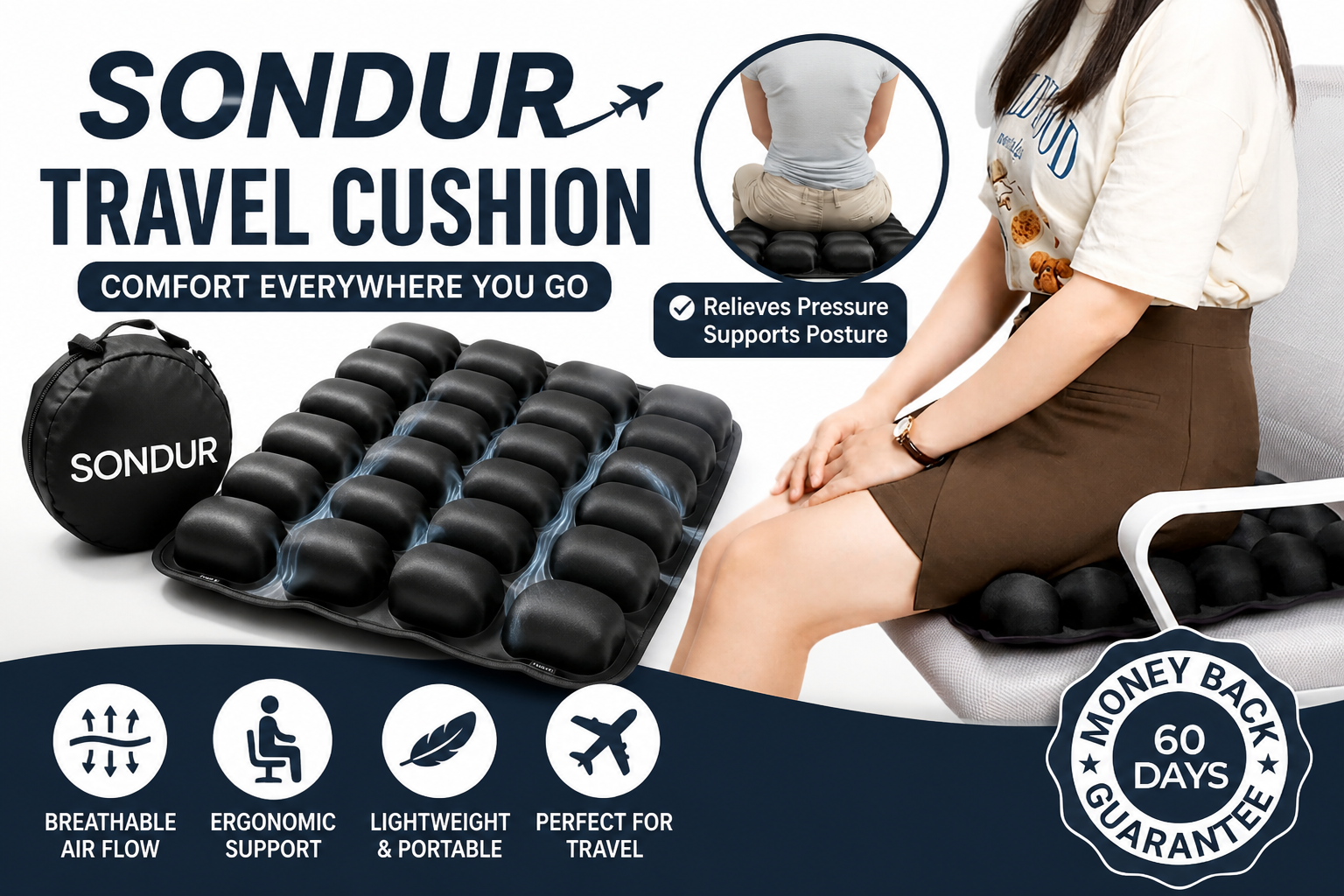 Sondur Travel Cushion Review: Does It Really Kill Tailbone Pain For 17+ Hours?