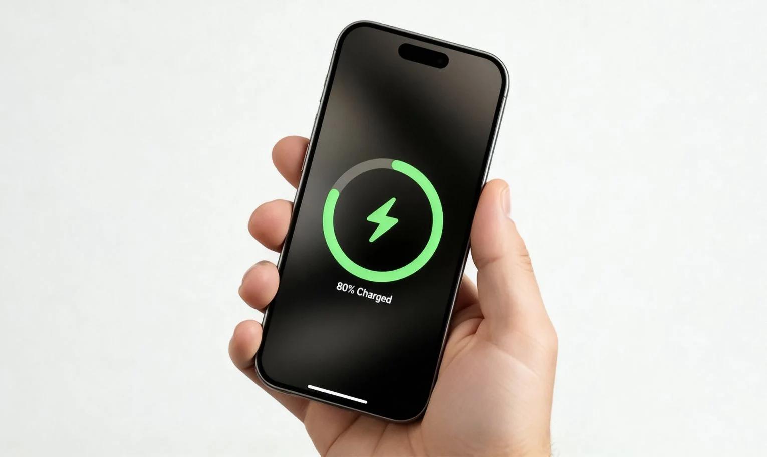 Person holding a smartphone charging with Statik State power bank