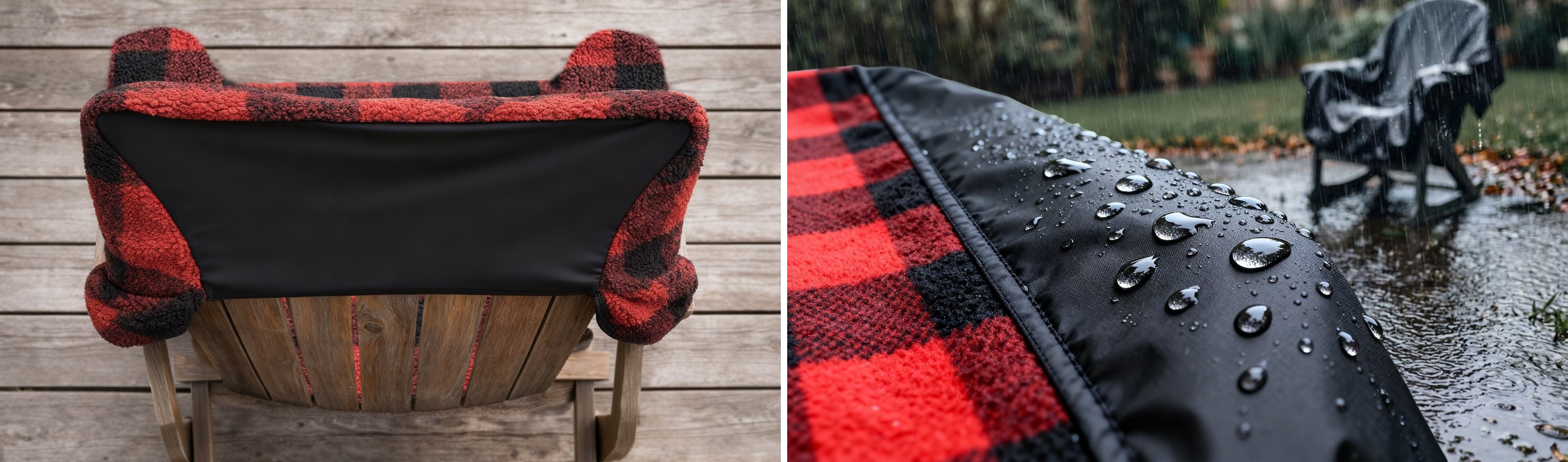 Close-up of the Chair Blanket's back and water-resistant surface