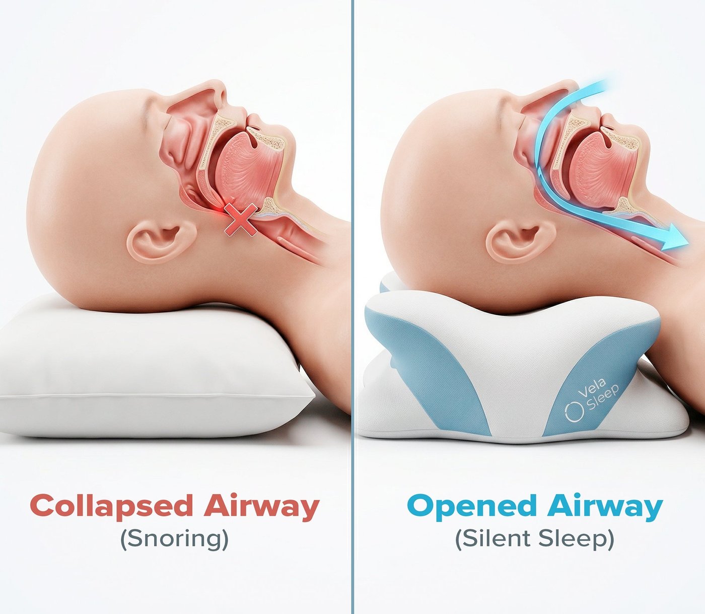 VelaSleep vs. A Standard Flat Pillow