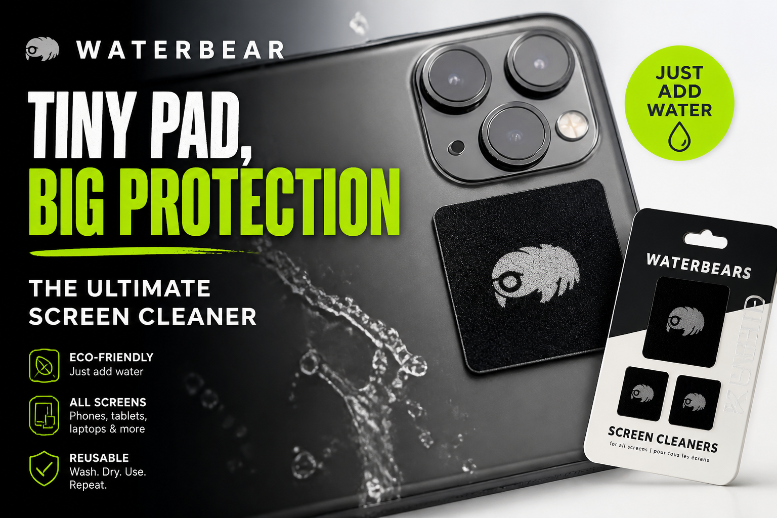 WaterBear: Does the Stick-On, NASA-Inspired Screen Cleaner Actually Clean Better Than a Microfiber Cloth?